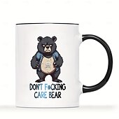 economico Tazze e tazzine-1pc divertente tazza da caffè con orso nero novità tazza da caffè tazza divertente stile coppia tazza da caffè divertente tazza da caffè divertente per gli amici tazza in ceramica da 11 once estate