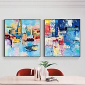 voordelige Abstracte schilderijen-grote wandkunst origineel met de hand geschilderd eigentijds abstract schilderij horizontaal verticaal enorm formaat kunst helder kleurrijk canvas kunst voor thuis kamerdecoratie