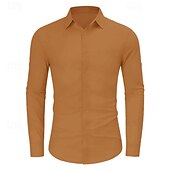 economico Casual da lavoro-Per uomo Camicia Camicia di lino Camicia casual Camicia di cotone Semplice Vacanza Camicia hawaiana Nero Bianco Rosa Blu Manica Lunga Collo ripiegato Primavera &amp; Autunno Abbigliamento Bottonato