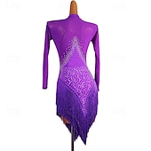 olcso Latin tánc ruházat-Latin tánc Ruha Kristályok / Strasszok Női Teljesítmény Hétköznapi viselet Hosszú ujj Spandex