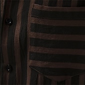 economico camicia da uomo con bottoni-Per uomo Camicia Camicia Estiva Camicia casual Camicia da Spiaggia Camicia con Bottoni Camicie a righe Kaki Verde militare Caffè Manica Lunga A righe Bavero Vacanza Camicia hawaiana Tasca