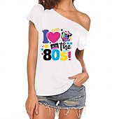 levne Topy-Retro 80. léta Maškarní Trička Dámské předvečer Všech svatých Karneval Plesová maškaráda Večírek Pride Parade Měsíc hrdosti Dospělé Tričko