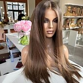 preiswerte Echthaarperücken mit Stirn-Spitzenkappe-gerade Echthaar-Spitzenfrontperücke aus brasilianischem Echthaar in Ombre-Farbe mit Babyhaar für Frauen