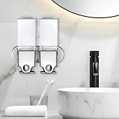 cheap Bathroom Gadgets-No-Drill  Wall Mounted soap Dispenser for Bathroom and Kitchen, Shampoo and Conditioner Dispenser Drill Free with Adhesive