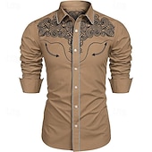 cheap Wild West-Classical Retro Vintage 18th Century Blouse / Shirt West Cowboy Men&#039;s Masquerade Dailywear Bachelorette Party Adults&#039; Shirt All Seasons