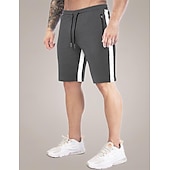 baratos Shorts de moletom-Homens Shorts de moletom Calção Bermudas Listra lateral Cintura elástica Bolso Com Zíper Tecido Conforto Esportes Curto Diário Corrida Ginásio Moda Roupa Esportiva Preto Azul Micro-Elástica