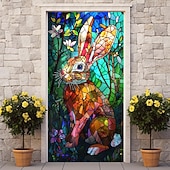 olcso Ajtófedelek-ólomüveg papagáj ajtóhuzatok falfestmény dekor ajtó kárpit ajtó függöny dekoráció háttér ajtó transzparens kivehető bejárati ajtóhoz beltéri kültéri otthon szoba dekoráció parasztház dekor kellékek