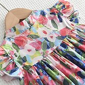 economico Abiti floreali-Bambino Da ragazza Vestito Pop art Senza maniche Feste Esterno Informale Di tendenza Adorabile Giornaliero Poliestere Estate Primavera 2-13 anni Multicolore