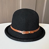 levne Party klobouky-Klobouky Doplňky do vlasů Sláma Kbelík Slamák Sluneční klobouk Ležérní Dovolená Elegantní retro S Čistá Barva Barevně dělené Přílba Pokrývky Hlavy