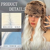 abordables Perruques synthétiques à dentelle-Perruque en dentelle synthétique Boucle rebondissante Style 26 pouce Blanc Partie médiane 13x4x1 T Part Lace Front Perruque Femme Perruque Blanc crème