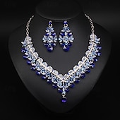 cheap Jewelry Sets-Jewelry Set 3pcs Alloy Earrings Necklace Women&#039;s Elegant Vintage Fashion Geometrical Geometric Jewelry Set For Wedding Party Anniversary