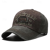 economico Cappellino da baseball da uomo-Per uomo Cappellino da baseball Cappello da sole Cappello da camionista Nero Blu Misto poliestere / cotone Con ricami Vintage Di tendenza Informale Strada Giornaliero Alfabetico Regolabile Crema