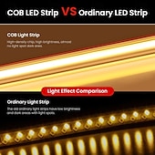 preiswerte COB-Streifenlichter-Wasserdichter flexibler COB-LED-Streifen mit Schalter, Lichtstreifen für Pools, 220 V, EU-/UK-Netzstecker, 288 LEDs/m, hochdichter, selbstklebender COB-LED-Streifen, 1/2/3/4/5 m