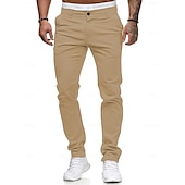 billiga Chinos-Herr Långbyxor Kinesiska Byxor Joggarbyxor Rakt ben Geometri Andningsfunktion Mjuk Ankellång Hem Dagligen Stylish Klassisk Stil Smal Svart Vit Medium Midja Microelastisk