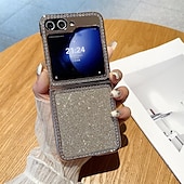 cheap Samsung Cases-Phone Case For Samsung Galaxy Z Flip 6 Z Flip 5 Back Cover Bling Glitter Shiny Shockproof PC