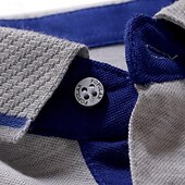 billiga Klassisk pikétröja för män-Herr Golftröja golfpolo Arbete Ledigt Kavajslag Kortärmad Grundläggande Modern Slät Lappverk Knapp Vår &amp; sommar Normal Svart Vit Gul Ljusgrön Röd Marinblå Golftröja