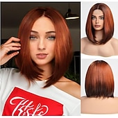 baratos Perucas Sintéticas sem Touca-peruca bob frente de renda curta peruca bob fibra resistente ao calor combina perfeitamente com 12 polegadas cobre marrom marrom loiro claro loiro preto loiro
