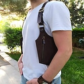 levne Domácí spotřební materiál-dvojitá taška v podpaží, vintage kožené pánské podvazky taška přes rameno outdoor crossbody kabelka na telefon s nastavitelnou kapsou na zip, univerzálně kompatibilní peněženka na obě strany