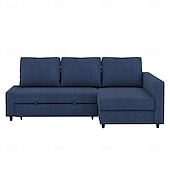 baratos Cobertura de Sofa-Capa de Sofá em Linho com Armazenamento Cor Sólida Capas Acolchoadas em Algodão e Linho