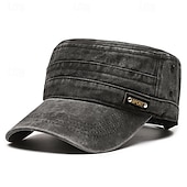 abordables Chapeaux homme-Homme Casquette Plate Casquette de Baseball Casquette militaire Chapeau de cadet Noir Marron Mélangé polyester / coton Rétro Vintage Mode Décontractées Plein Air du quotidien Plein Ajustable Ecran