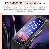 お買い得  スマートブレスレット-696 H28 スマートウォッチ 1.58 インチ スマートブレスレット ブルートゥース ECG + PPG 歩数計 着信通知 と互換性があります Android iOS 女性 男性 ハンドフリーコール メッセージ受信通知 IP 67 25mmウォッチケース