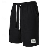 abordables Bermudas estilo casual-Hombre Pantalón corto Pantalones cortos casuales Pantalones cortos de pana Bolsillo Correa Cintura elástica Plano Comodidad Corto Festivos Playa Fin de semana Moda Casual Negro Amarillo Microelástico