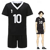 preiswerte Anime-Kostüme-Haikyuu Rintaro Suna Anime Cosplay Kostüm Outfits T-Shirt Cosplay-Anzüge Karneval Maskerade Shorts T-shirt Für Herren Damen Erwachsene