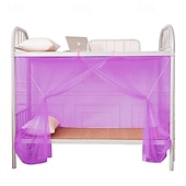 cheap Bed Canopies &amp; Drapes-Mosquito Net Density Strap Student Dorm Mosquito Net Solid Color White Courtyard Wedding Mosquito Netting Include Pair of Rope Mosquito Prevention Hooks Mosquito Netting