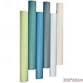 preiswerte Tapeten-300 * 60 cm selbstklebende Tapete für das Schlafzimmer, wasserdicht und feuchtigkeitsbeständig, einfarbig, aufgearbeiteter Aufkleber, weißer Hintergrund, Wanddekorationstapete