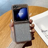 cheap Samsung Cases-Phone Case For Samsung Galaxy Z Flip 6 Z Flip 5 Back Cover Bling Glitter Shiny Shockproof PC