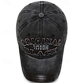 billige Baseballcaps for menn-Herre Baseballcaps Solhatt Trucker Hat Svart Navyblå Bomull Broderi Årgang Mote Fritid Gate Daglig Bokstaver Justerbare Solkrem Pustende
