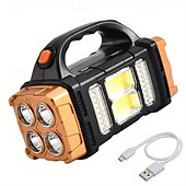 cheap Camping Lights-Solar Powered Tactical LED Camping Light - 500 Lumens USB Rechargeable Flashlight, Water Repellent, Long-Range, Multi-Function Outdoor Torch for Outdoor Camping
