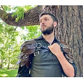 billiga Medeltida-Retro / vintage Medeltida kostymer Renässans Vapen och Rustning Linne Axelrustning Krigare Viking Valhall Herr Maskerad LARP Vuxna Axelrustning Alla årstider