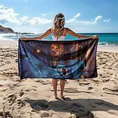 Недорогие наборы пляжных полотенец-пляжное полотенце летние пляжные одеяла из 100% микроволокна дышащие удобные одеяла