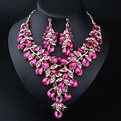 voordelige Sieradensets-Sieradenset 3 stuks Strass Legering Oorbellen Kettingen Dames Elegant Vintage Stijlvol meetkundig Geometrische vorm Sieraden set Voor Bruiloft Feest Bruiloft gast