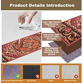economico tappeti per gradini-tappeto per gradini stile boho tappeto antiscivolo gradini per scale per bambini anziani e animali domestici tappetini per scale design etnico