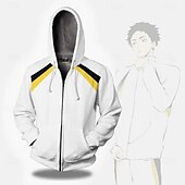 tanie Grafika postaci z kreskówek i filmów-Haikyuu Odzież wierzchnia Powrót do szkoły Rozpinana bluza z kapturem Anime 3D Przednia kieszeń Graficzny Na Dla par Męskie Damskie Dla dorosłych Bal maskowy Powrót do szkoły Druk 3D Sport Codzienne