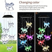 economico Luci paesaggistiche-campanello a vento solare, luci da giardino impermeabili che cambiano colore, decorazioni per le feste, campanelli a vento commemorativi, acchiappa-vento, decorazioni sospese per casa, giardino, patio, cortile, portico, 1 pz.