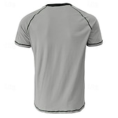 cheap Casual Henley Tee-Men&#039;s Button T Shirt T Shirt Henley Shirt Short Sleeve Shirt Short Sleeve Henley Summer Color Block Solid / Plain Color Fashion Designer Fashion Vacation Street Going out Dark Grey Wine Black Top Tee