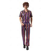 abordables Conjuntos-Disco Años 80 Pantalones Accesorios Camisas Disco Hombre Disfraz de carnaval Víspera de Todos los Santos Carnaval Mascarada Rendimiento Fiesta Discoteca Adulto Cima Pantalones