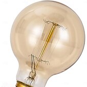 voordelige Gloeilamp-1/2 stuks 40w edison lamp g80 g95 g125 dimbare retro lamp e27/e26 basis antieke rechte lamp amber glas 2200k warm gele gloeilamp gebruikt voor huisverlichting decoratie ac110v ac220v