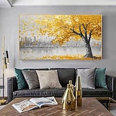 cheap Tree Oil Paintings-3D gold oil painting Hand Painted Canvas gold  Flower Art painting hand painted Abstract Landscape Texture gold tree Oil Painting Tree Planting wall Painting Bedside Painting Bedroom Art Spring decor