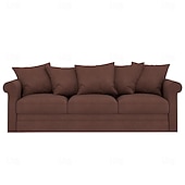 baratos Cobertura de Sofa-Capa de Sofá de Veludo de 3 Lugares Sólida Almofadada