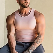 Men's Tank Top Vest Top Undershirt Sleeveless Shirt Sleeveless Crew Neck Spring & Summer Plain Fashion Designer Basic Vacation Street Going out Light Yellow Black White Top Tee for Men 28