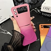 お買い得  サムスン用ケース-Samsung Galaxy Z Flip 6 Z Flip 5 Z Flip 4 Z Flip 3 用の電話ケース バックカバー ワイヤレス充電サポート ショックプルーフ カラーグラデーション TPU