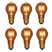 cheap Incandescent Bulbs-6pcs Edison Vintage Classics Incandescent Light Bulb Dimmable A19 40W E27 Decorative Bulbs for Wall Sconces Ceiling Light 220-240V