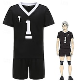 preiswerte Anime-Kostüme-Haikyuu Rintaro Suna Anime Cosplay Kostüm Outfits T-Shirt Cosplay-Anzüge Karneval Maskerade Shorts T-shirt Für Herren Damen Erwachsene