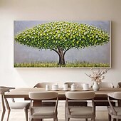voordelige Abstracte schilderijen-handgemaakt olieverfschilderij canvas muurkunst decoratie modern abstract 3d paletmes groen geldboom voor huisdecoratie gerold frameloos ongerekt schilderij