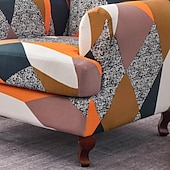 preiswerte Sesselabdeckung &amp; Armless Chair Cover-weicher, elastischer Tigerbankbezug, Freizeithockerbezug, karierter Rundum-Sofastuhlbezug