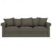 baratos Cobertura de Sofa-Capa de Sofá de Veludo de 3 Lugares Sólida Almofadada